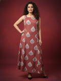 Ajrakh Print Sleeveless Maxi Dress