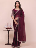 Varanga Embellished Embroidered Poly Chiffon Designer Saree