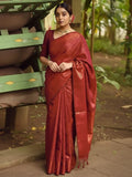 Ethnic Motifs Silk Cotton Handloom Banarasi Saree