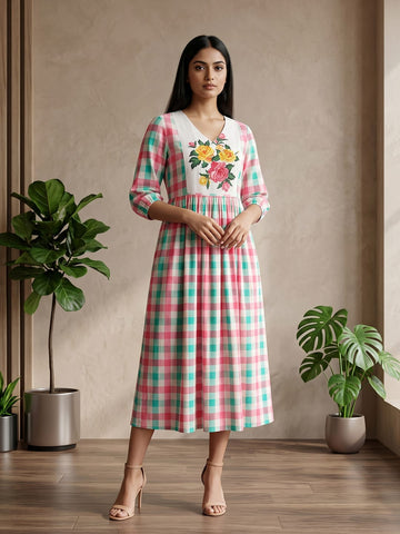 Varanga Multi Colored Women Summer Dress