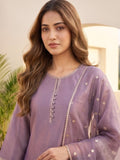 Varanga Women Elegant Three-Piece Brown Shimmer Kurta Set With Solid Ankle-Length Trousers, And An Embroidered Dupatta