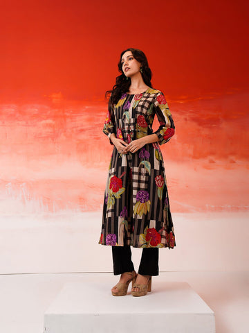 Multi-Floral A-Line Kurta Set