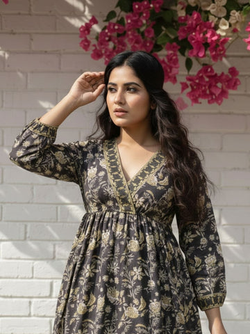 Summer Block Printed Midi Dress