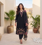 Varanga Women Floral Motif Thread Embroidered  & Orangza Lace Detailed Kurta With Trouser & Dupatta