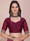 Varanga Embellished Embroidered Poly Chiffon Heavy Work Saree