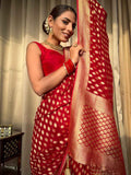 Ethnic Motifs Silk Cotton Handloom Banarasi Saree