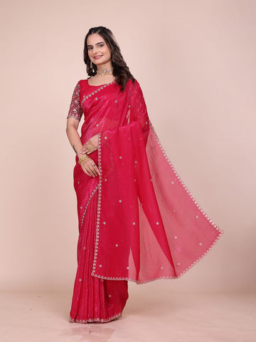 Varanga Embellished Embroidered Poly Chiffon Saree