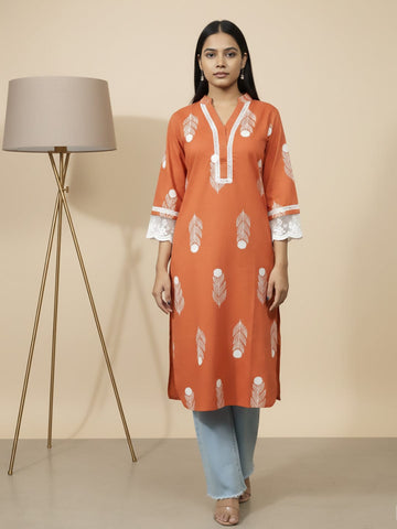 Varanga Boho-Chic Terracotta Ethnic kurta