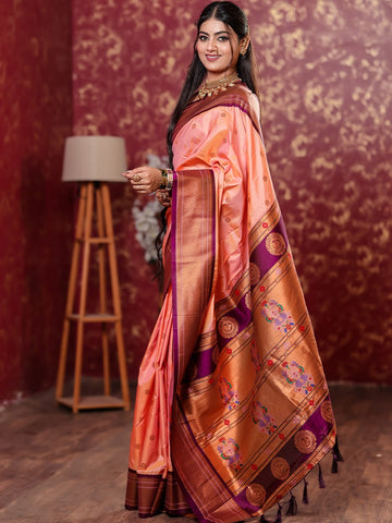 Classic Indian Silk Saree with Rich woven  Pallu Design