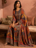 Ethnic Printed Kurta Set With Matching Palazzo And Dupatta