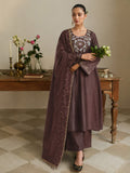 Brown Shimmer Kurta Set With Pants And Dupatta