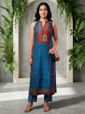 Indigo Geometric Printed Kurta Set