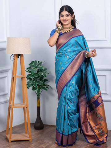 Classic Indian Silk Saree with Rich woven  Pallu Design