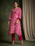 Ikat Printe Boho Flared Sleeve Kurta With Trouser