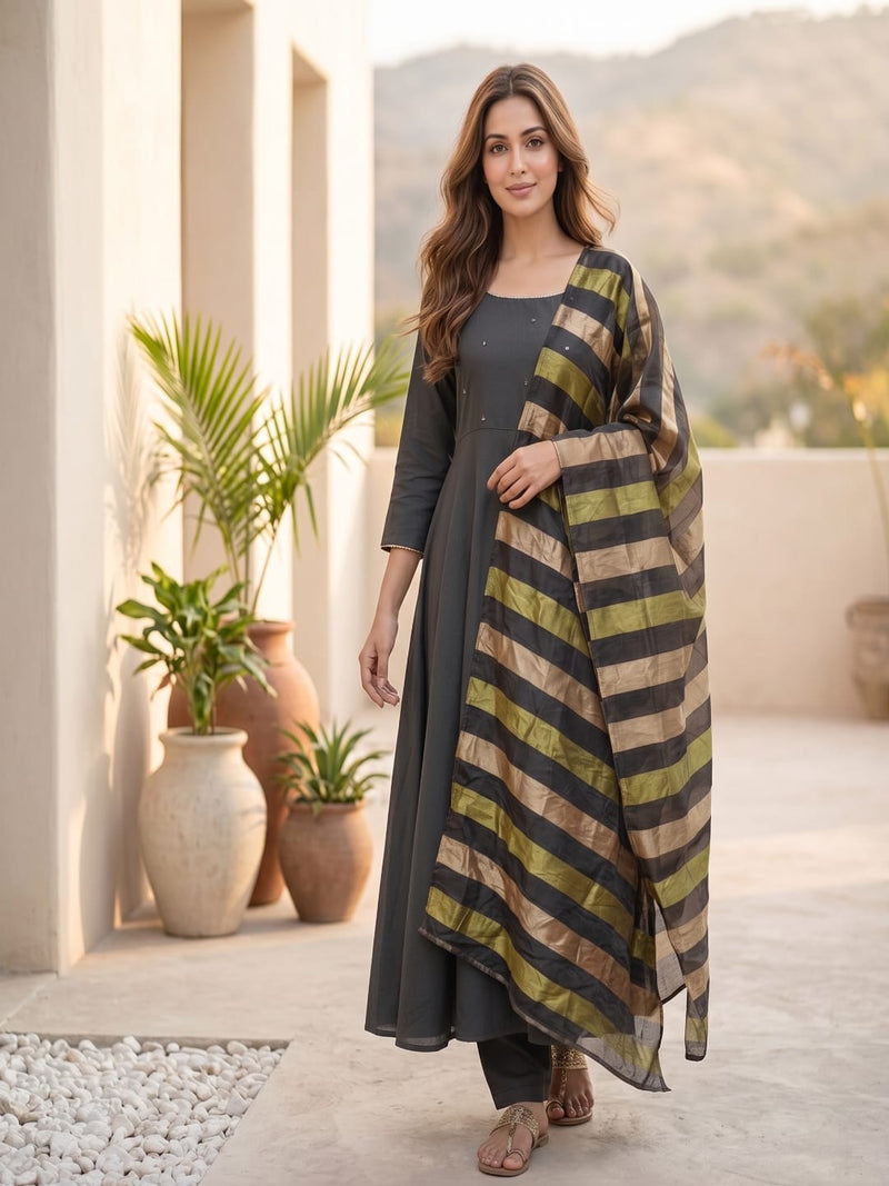 Contemporary Ethnic Kurta Set With dupatta