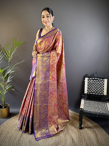 Luxurious silk Saree with rich woven pallu design