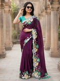 chiffon saree with embroidered border