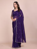 Varanga Embroidered Poly Chiffon Saree