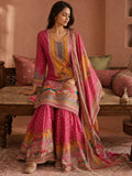 Ethnic Printed Kurta Set With Matching Palazzo And Dupatta