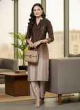 Varanga Women Mandarin Collar Placement Embroidered Kurta Paired With  Tonal Bottom