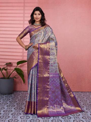 Luxurious silk Saree with rich woven pallu design