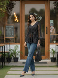 Trendy V-Neck Bandhni Top