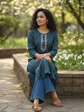 Teal green cotton Kurta