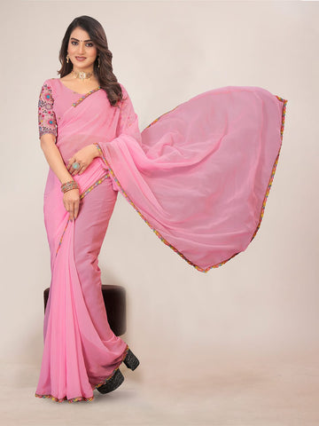 Varanga Embroidered Poly Chiffon Saree