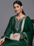 Varanga Women Round Neck Sequinned & Zari Kurta & Trouser With Fringed Detail Dupatta