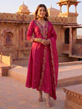 Floral Embroidered Kurta Set With Embroidered Dupatta