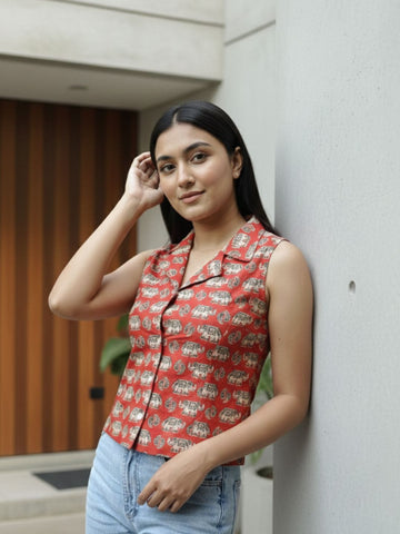 Heritage Notch-Collar Top