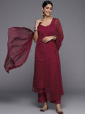 Varanga Women Pink Halter Neck Solid Kurta Paired With Tonal Bottom And Bhagalpuri Printed Dupatta