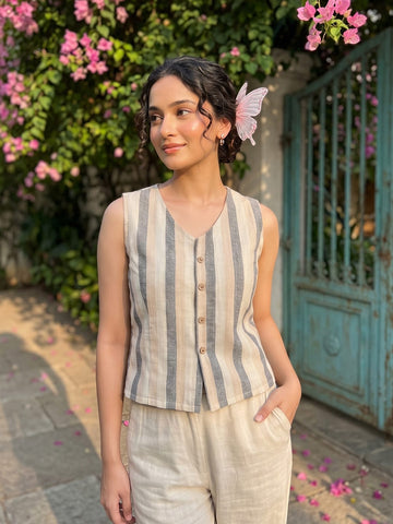 Varanga The Vintage Pinstripe Vest For Women