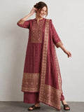 The Mauve Stripe Floral Kurta Set