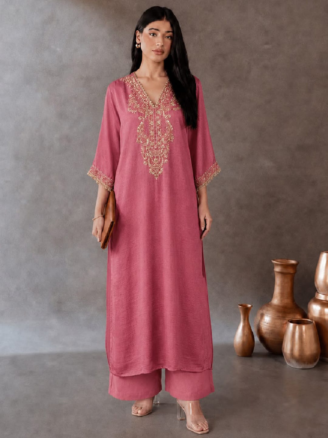 The Rose Gold Reva Kaftan Set