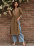 Printed Yoke V Neck Line Kurta