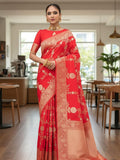 Ethnic Motifs Silk Cotton Handloom Banarasi Saree