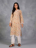 Varanga Women Off White Floral Prnted Straight Kurta