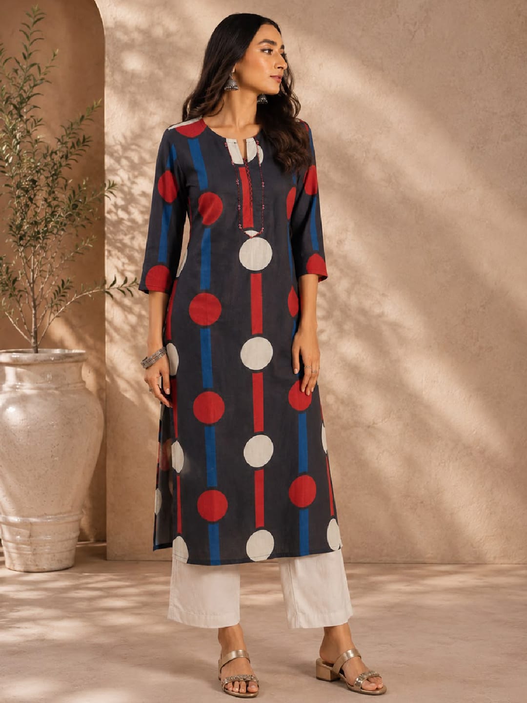 A-Line Geometric Prints Kurta