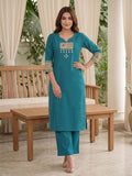 Teal Mandala Tasses Women's Kurta Set