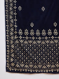 Velvet  Kurta Set , Paired With Trousers, And A Printed Velvet Dupatta