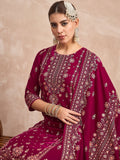 Velvet  Kurta Set , Paired With Trousers, And A Printed Velvet Dupatta