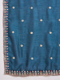 Kurta With Intricate Zari-Embroidered Yoke Is Paired With Ankle-Length Solid Trousers And A Matching Zari-Accented Dupatta
