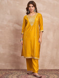 Kurta With Zari Embroidery, Teamed With Trousers And Paired With Dupatta