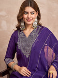 Kurta Set With Intricate Zari Embroidery, Paired With Solid Ankle-Length Trousers And An Embroidered Dupatta For A Graceful Festive Look
