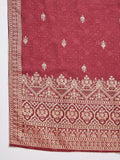 Red  Anarkali Kurta Paired With Trousers And Printed Dupatta