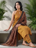Textured Copper Kurta Set With Duaptta