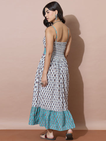 Bohemian Print Empire Waist Summer Dress