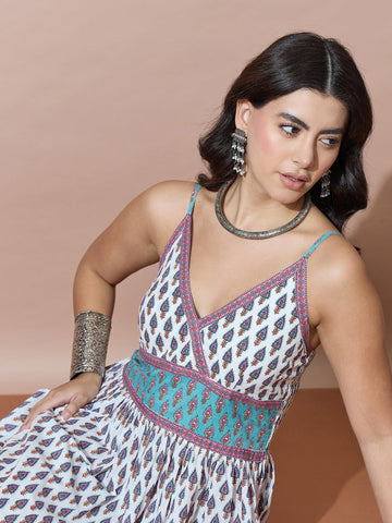 Bohemian Print Empire Waist Summer Dress