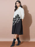 Dual Colour Hand Painted Dress